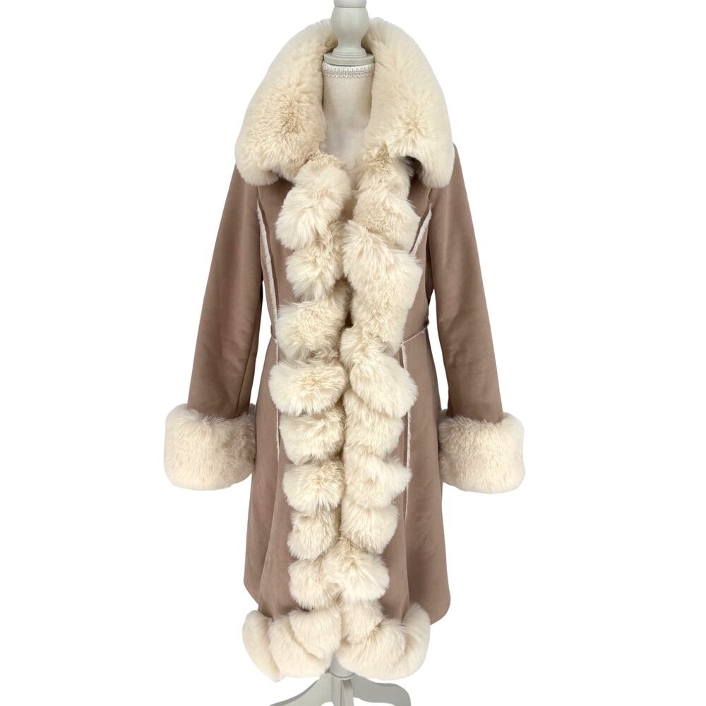 Venus Penny Lane Coat 2 XS Afghan Faux Suede Fur Shearling 70s Boho Mob Wife